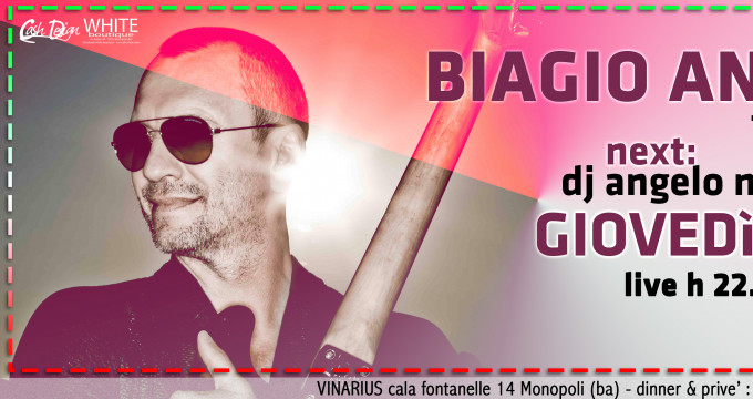 Giovedi 24 Aprile sul palco del Vinarius i "Concetto Logico" tribute band Biagio Antonacci+dj set Made in Italy Angelo Minoia