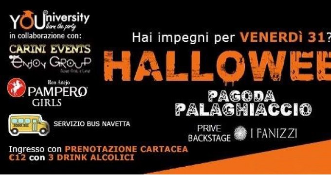 Hai impegni per venerdì 31???YOUniversity Halloween Party - Pagoda Palaghiaccio