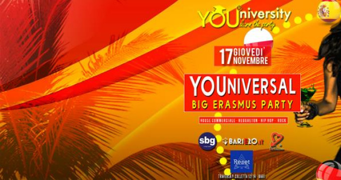 Giovedì 17 Nov *YOUniversity - Big Erasmus Party* Reset Club