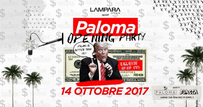 Sab. 14/10 Paloma: Opening party @Lampara Club (Trani)