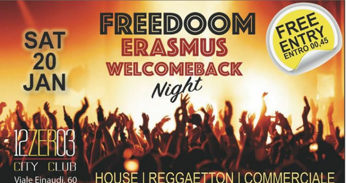 Sab 20 Gen Freedom - Reggaeton Erasmus Welcome Back - 12.03 Club